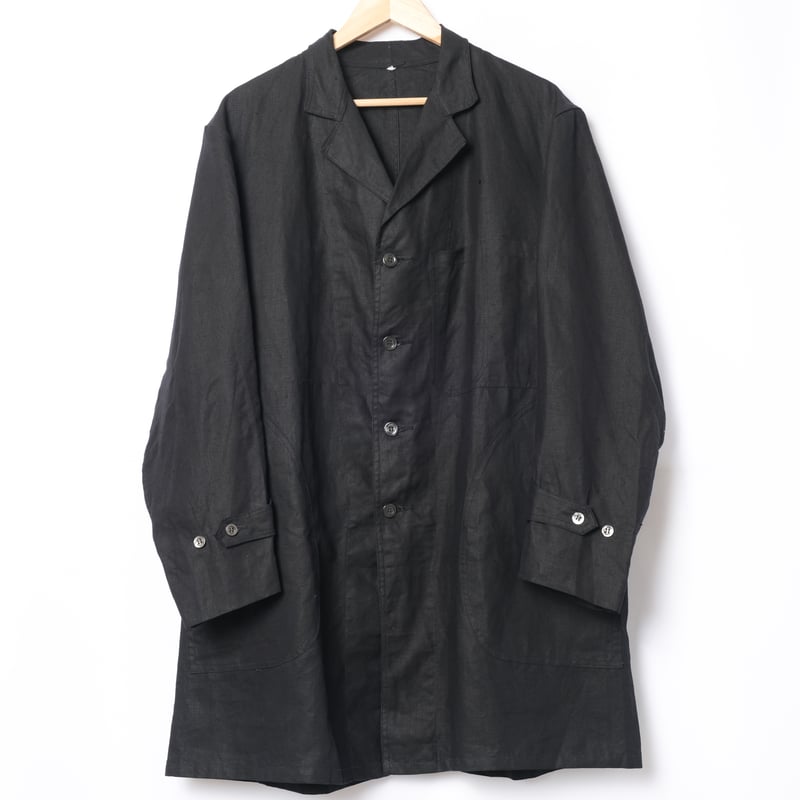 40s France Vintage Indigo Linen Maquignon Coat 40s France Vintage Indigo Linen Maquignon Coat