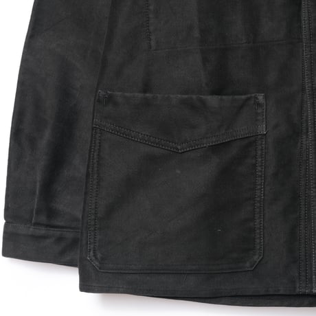 40-50s Le Mont St Michel Black Moleskin Jacket