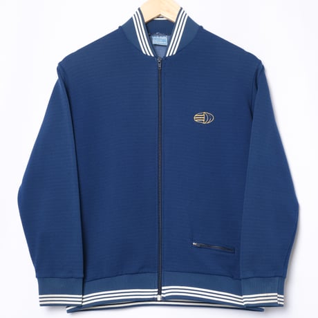 60s Vintage adidas Ventex Collarless Track Jacket Early World Mark Navy（Made in France）