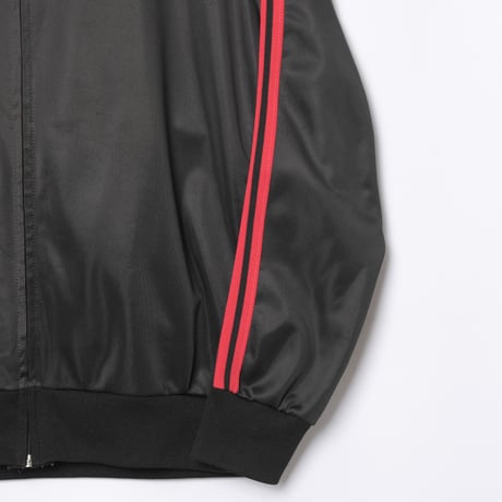 70-80s Vintage adidas Collarless Track Jacket Black × Red
