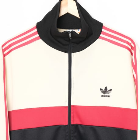 70-80s Vintage adidas Ventex Track Jacket Black×Ivory×Red (Made in France)