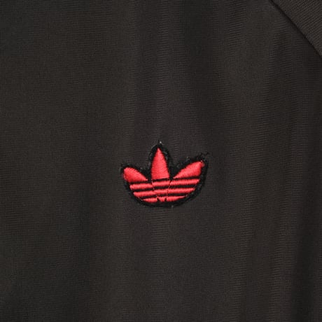 70-80s Vintage adidas Track Jacket Curve Pocket  Black × Red Small