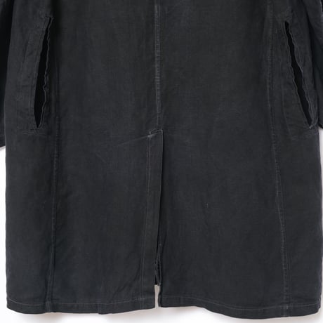 40s France Vintage Black Linen  Maquignon Coat
