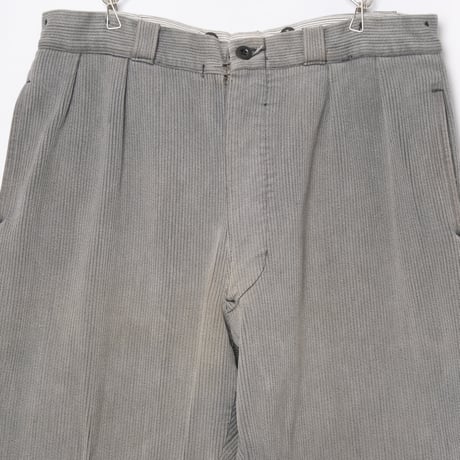 40-50s  France Vintage Cotton Pique Trousers 1