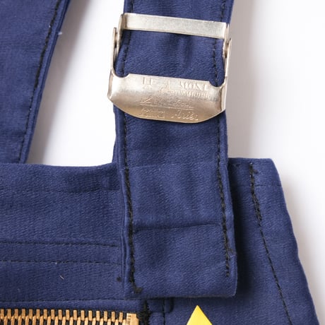 40-50s Le Mont St Michel  Blue Moleskin Work Overalls Dead Stock