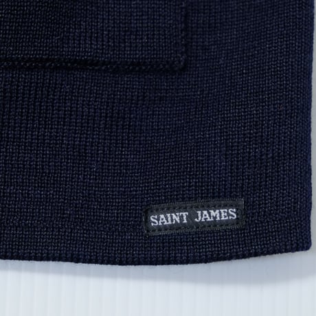 80s90s French Vintage Saint James wool Knit Cardigan  Navy