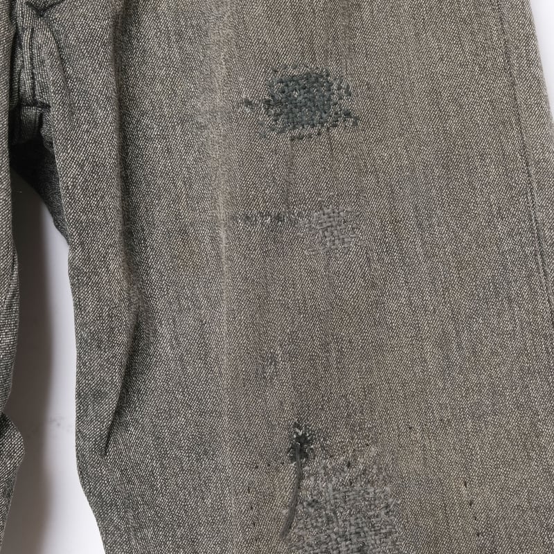 30-40s French Vintage Black Chambray Trousers