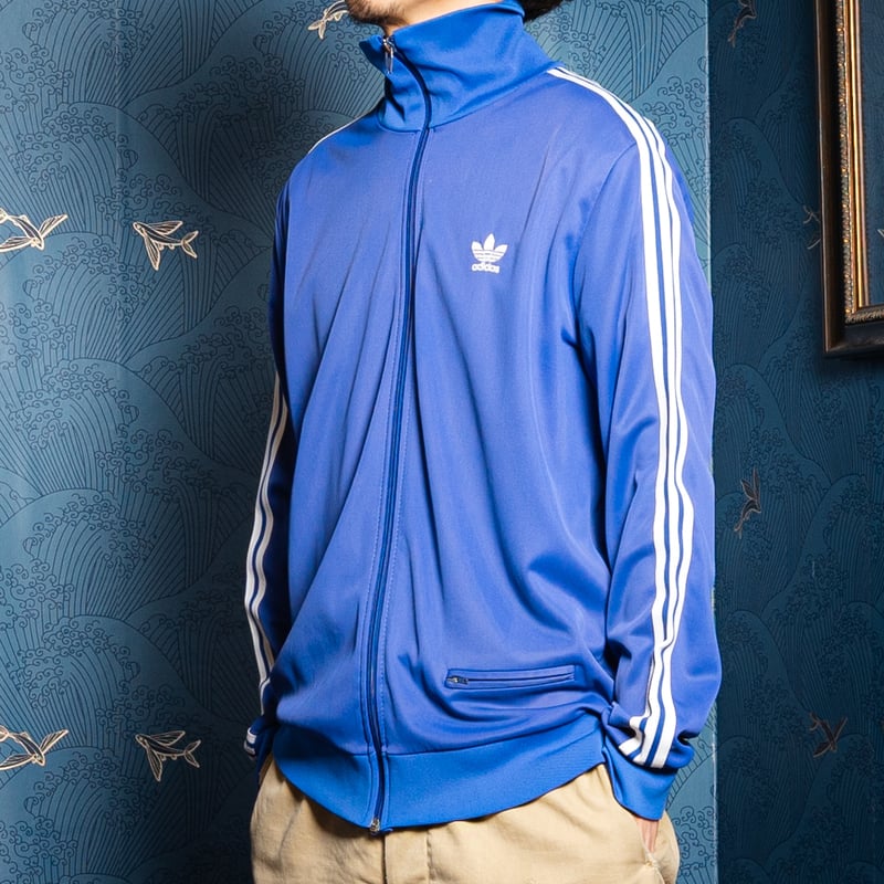 70s Vintage adidas Track Jacket Blue × White (M