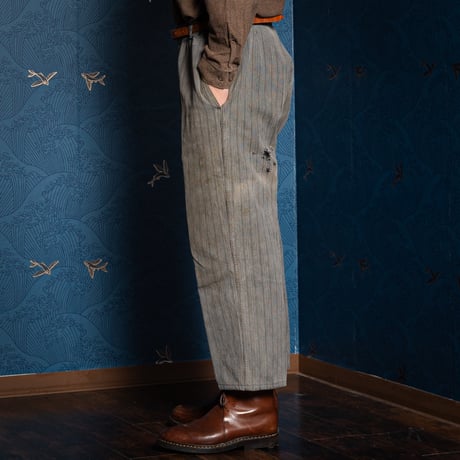 40-50s France Vintage Le Mont St Michel Stripe Trousers