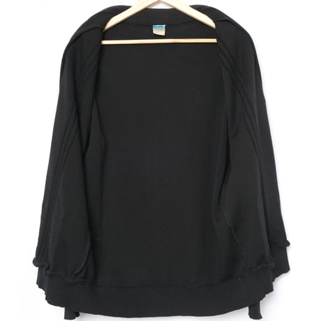 70-80s Vintage adidas  EIN SCHWAHN Button Knit Jacket Black (Made in West Germany)