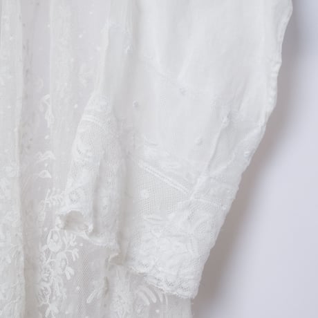 ~1940s  French Vintage Linen Church Smock
