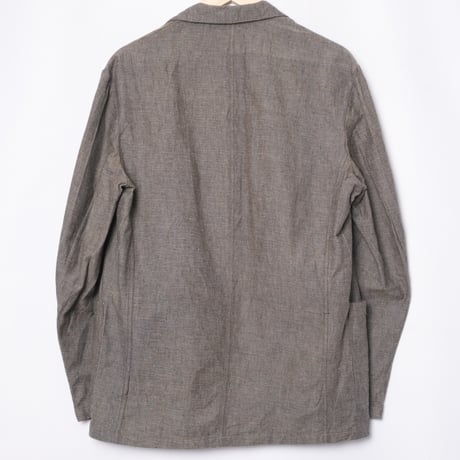 50-60s France Vintage Canvas Black Chambray Tailored Jacket 46