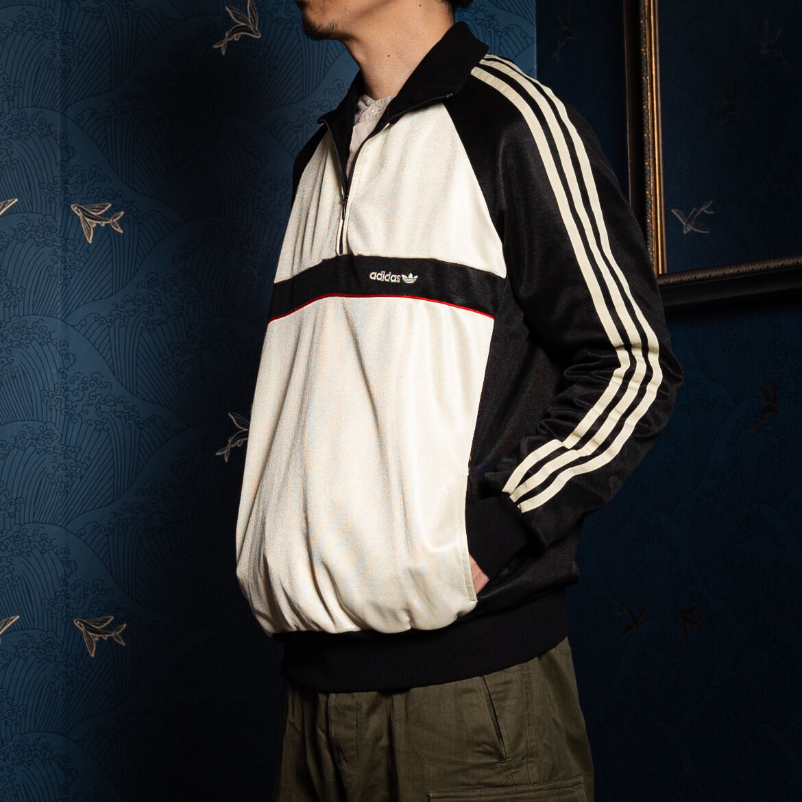 ユーロ もたせかける アディダス adidas 80年代 ハーフジップ  