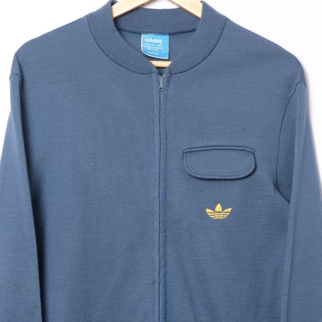 70s Vintage adidas Ventex Knit Jacket Blue Gray (Made in France)