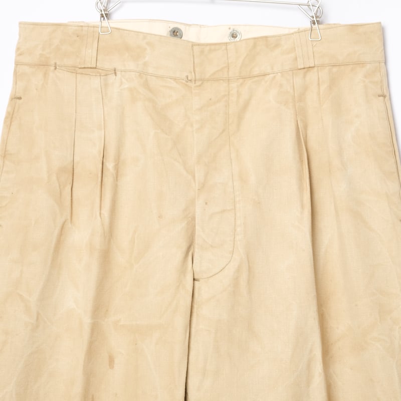 40s French Army Chino Trousers Metal Buttons Si