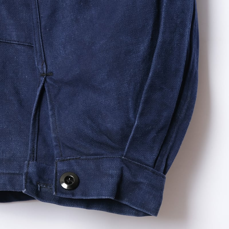 30s-40s France Vintage Blue Cotton Twill Doubl 30s-40s France Vintage Blue Cotton Twill Doubl