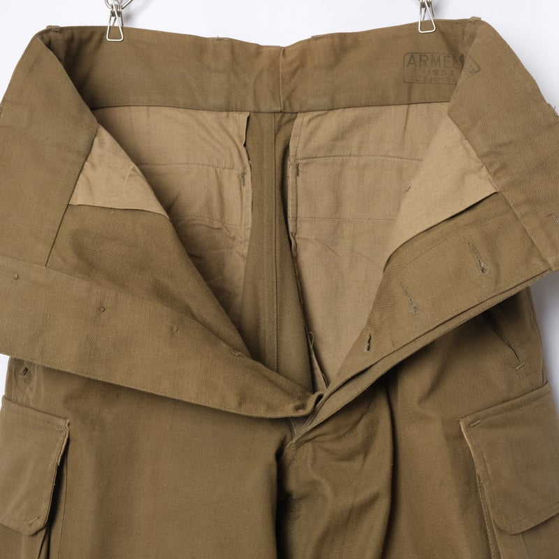 French Army M47 Trousers Early Metal Button Siz French Army M47 Trousers Early Metal Button Siz