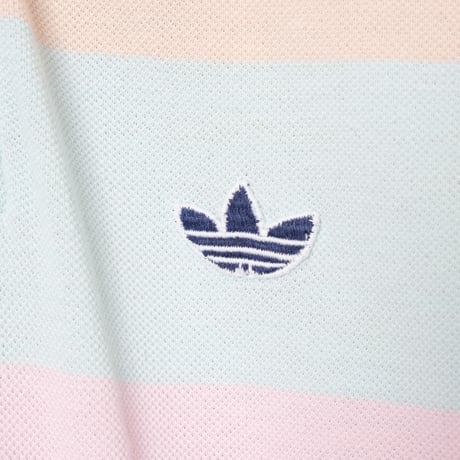 70-80s Vintage adidas VENTEX Half Sleeve Polo Shirt Pale Tone（Made in France）
