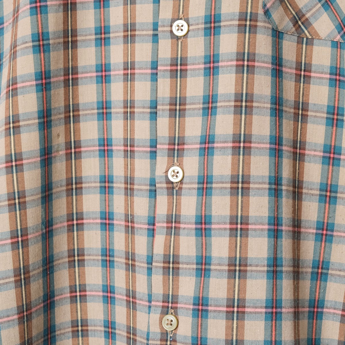 60-70s Euro Vintage Checked Short Sleeve Shirt