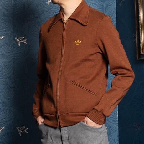 70s Vintage adidas Ventex Knit Jacket Brown (Made in France)