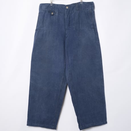German Army LuftWaffe Blue Cotton Linen Mechanic Trousers