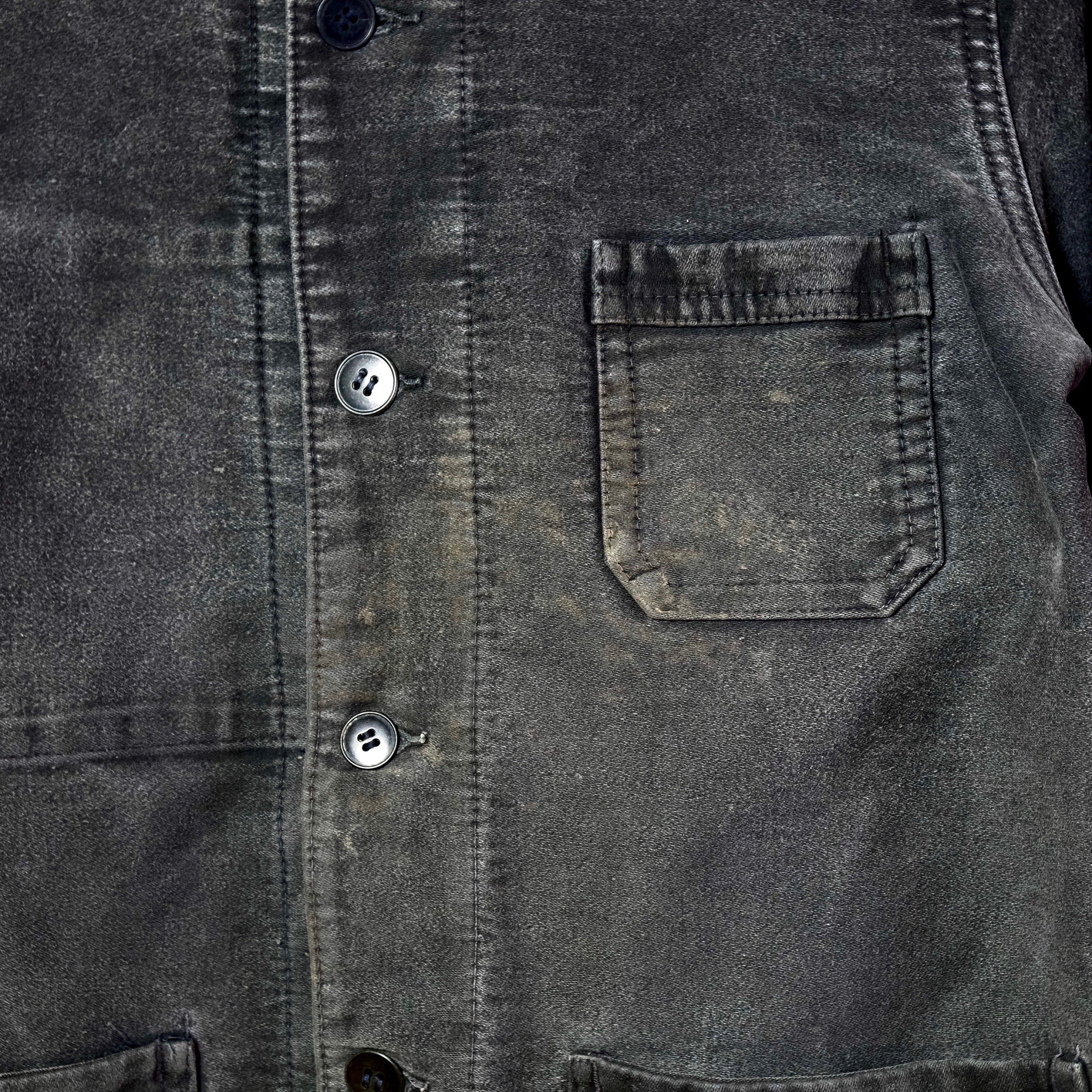 40-50s Dumont d'urbille Black Moleskin Jacket |