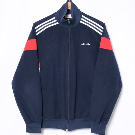80s Vintage adidas Track Jacket Model Challenger Navy × Red (Made in Spain) 180