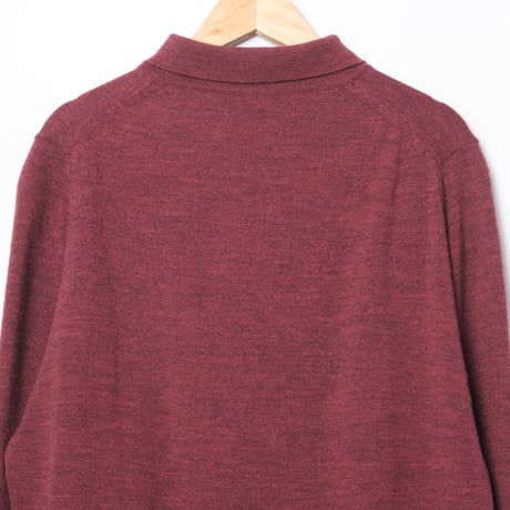 90s JOHN SMEDLEY Merino Wool Knit Polo（Made in England）