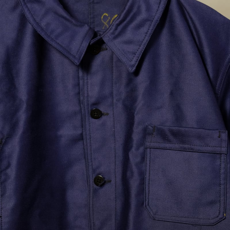 40-50s French Vintage Blue Moleskin Work Jacket 40-50s French Vintage Blue Moleskin Work Jacket