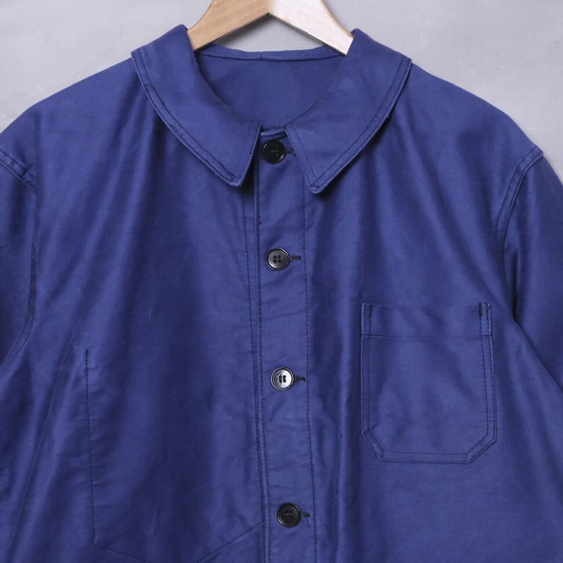 40-50s BEAU-FORT Blue Moleskin Jacket ② | Ugla