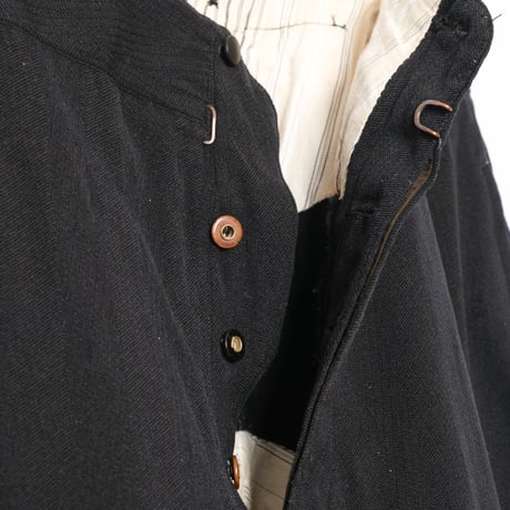 30-40s France Vintage Wool Black Trousers