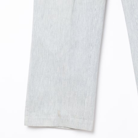 -30s France Vintage Belle Jardiniere Striped Cotton Trousers