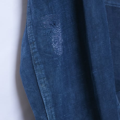 30-40s France Vintage  Indigo Linen  Maquignon Coat