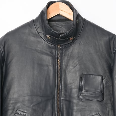 French Army Pilot Leather Jacket (Navy) Size96M With Liner