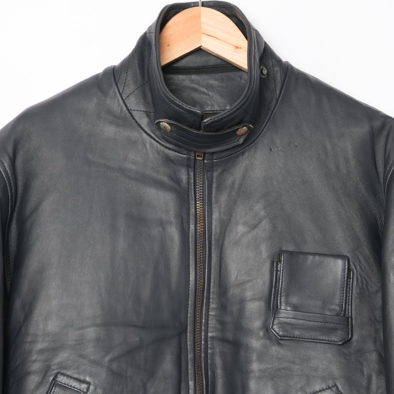 French Army Pilot Leather Jacket (Navy) Size96M