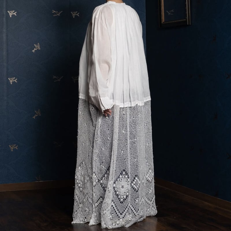 Early 1900s France Antique Linen Church Smock Early 1900s France Antique Linen Church Smock