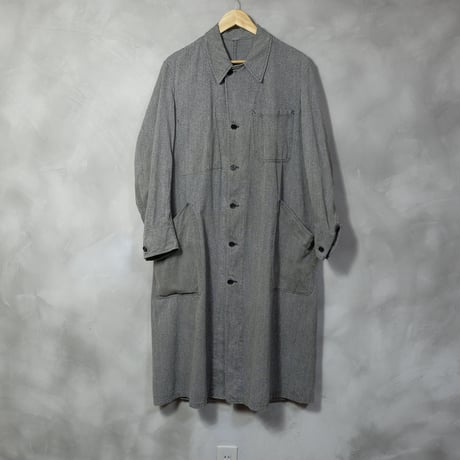 40-50S French ArmyBlack Chambray Atelier Coat