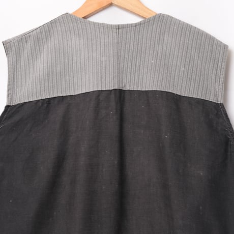 30-40s France Vintage Stripe Cotton Stripe Gillet 2