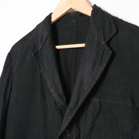 40s France Vintage Black Linen  Maquignon Coat