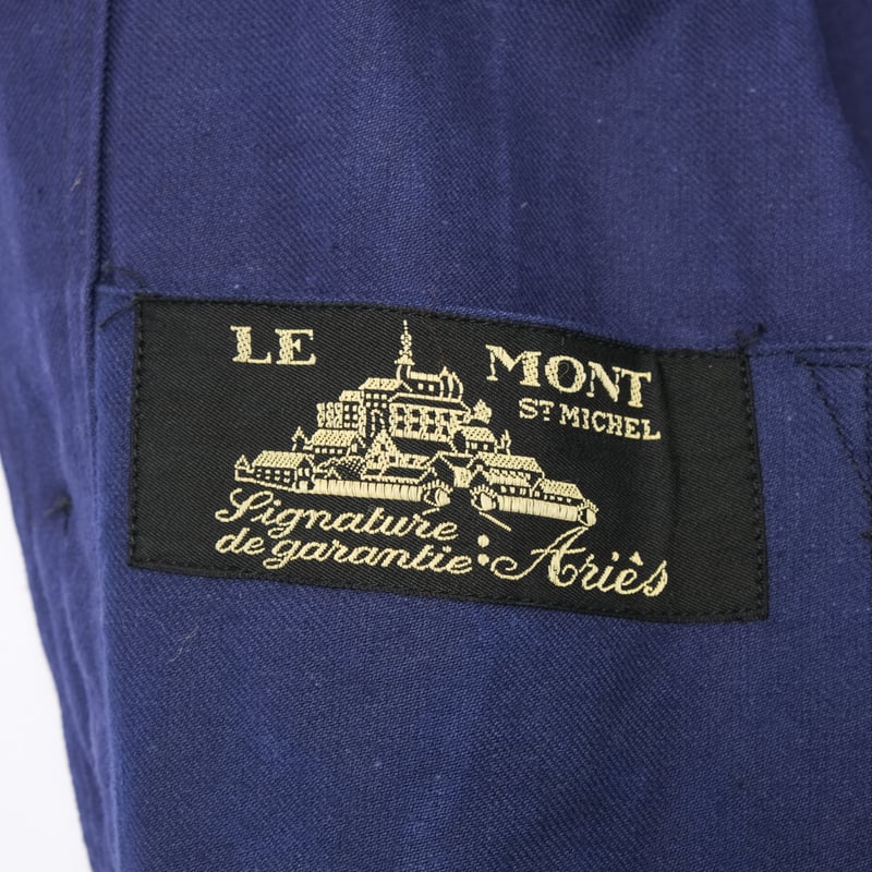 40s France Vintage Le Mont St Michel Blue Cotto