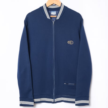 60s Vintage adidas Ventex Collarless Track Jacket Early World Mark Navy (Made in France)