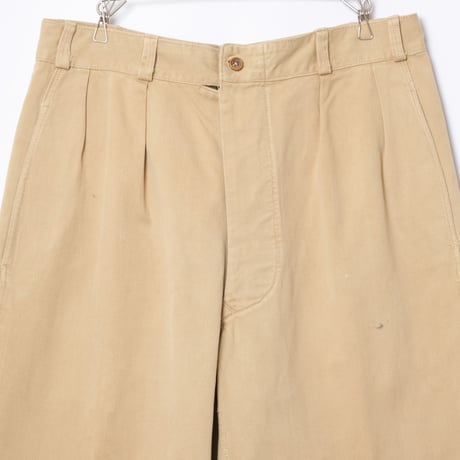 40s French Army FTEO Chino Trousers With Wood Buttons Size 86L(13)