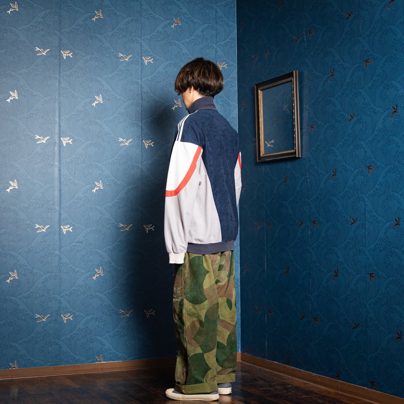 80s Vintage adidas Track Jacket Navy× Gray（Made
