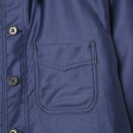 40s France Vintage Adolphe Lafont Blue Moleskin Work Jacket Dead Stock