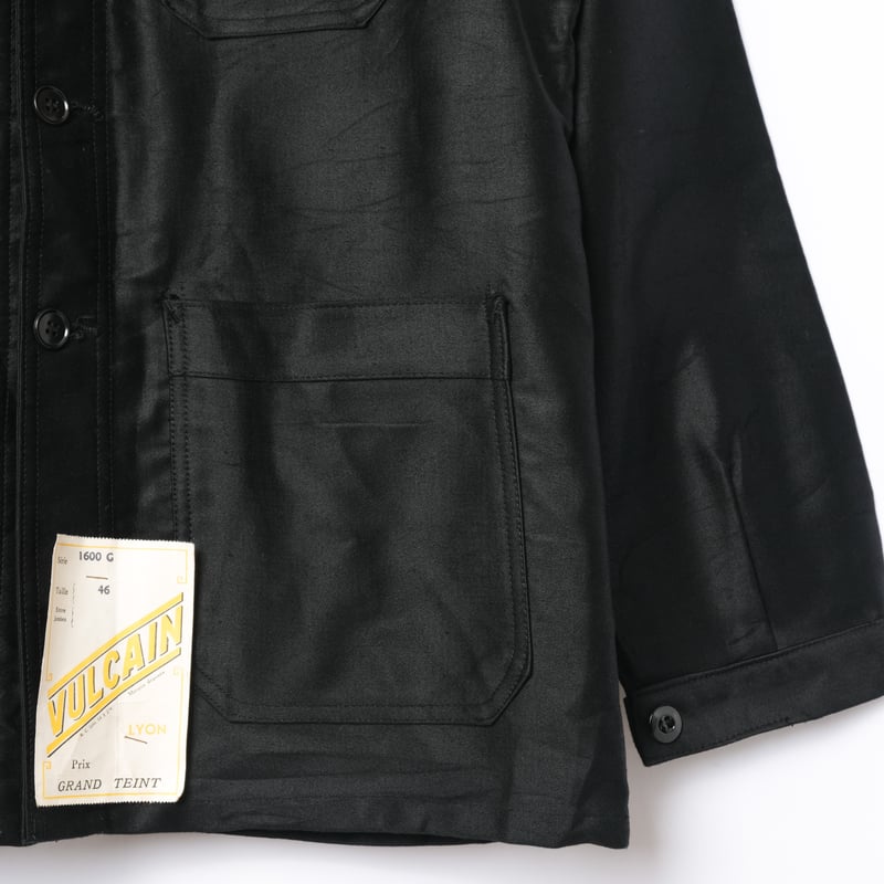 50-60s VULCAIN Black Moleskin Jacket Dead Stock 50-60s VULCAIN Black Moleskin Jacket Dead Stock