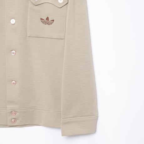 70s Vintage adidas GEORG SCHWAHN Button Jacket Dark Beige (Made in West Germany)