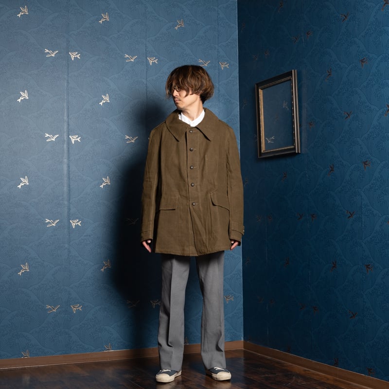 新品 デッドストック M35 モーターサイクル ジャケット ショート リネン French Army M35 Motorcycle Short Jacket (Linen)