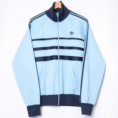 70-80s Vintage adidas Ventex Track Jacket Model First Light Blue× Navy（Made in France）
