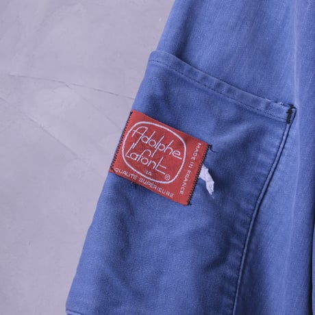 50-60s Adolphe Lafont  Blue Moleskin Jacket Size 46