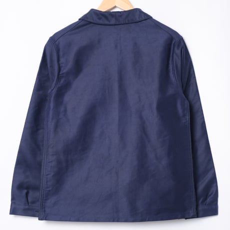 60s France Vintage A St Michel Blue Moleskin Work Jacket Dead Stock